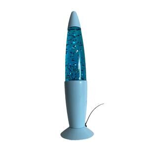 13” LED Glitter Motion Light Rocket Shape Lamp USB Powered Blue